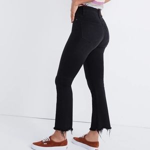Madewell Size 29 Tall Curvy Cali Demi Bootcut Jeans in Berkeley Black Chewed Hem